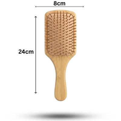 Natural Wooden Bamboo Paddle Hair Brush – Gentle Detangling & Scalp Massage
