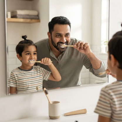 Eco-Friendly Bamboo Toothbrush | Soft Charcoal Bristles | Biodegradable Handle