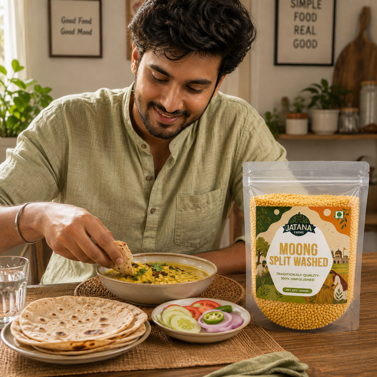 Moong Split Washed Dal 500g | Jatana Farms